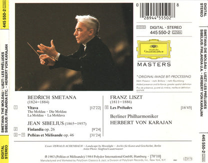 Bedřich Smetana, Jean Sibelius, Franz Liszt, Berliner Philharmoniker, Herbert von Karajan : Smetana: The Moldau · Liszt: Les Préludes / Sibelius: Finlandia · Pelléas Et Mélisande (Compilation,Remastered)