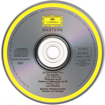 Bedřich Smetana, Jean Sibelius, Franz Liszt, Berliner Philharmoniker, Herbert von Karajan : Smetana: The Moldau · Liszt: Les Préludes / Sibelius: Finlandia · Pelléas Et Mélisande (Compilation,Remastered)