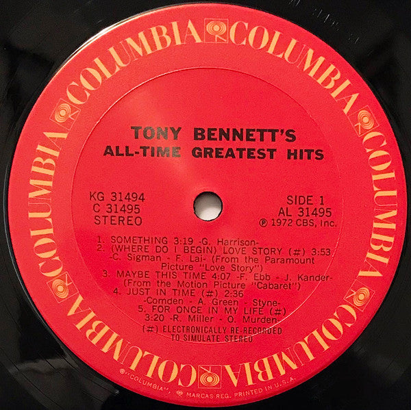 Tony Bennett : All Time Greatest Hits (LP,Compilation)