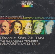 Johannes Brahms / Felix Mendelssohn-Bartholdy / Wolfgang Amadeus Mozart / Robert Schumann / Igor Stravinsky - Eugene Ormandy / Eduardo Mata, Emanuel Ax / James Levine (2), Philadelphia Orchestra, The / Dallas Symphony Orchestra : The World Of Red Seal Digital (New Digital Recordings Of  Brahms Mendelssohn Mozart Schumann Stravinsky (LP,Compilation,Stereo)