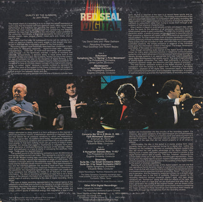 Johannes Brahms / Felix Mendelssohn-Bartholdy / Wolfgang Amadeus Mozart / Robert Schumann / Igor Stravinsky - Eugene Ormandy / Eduardo Mata, Emanuel Ax / James Levine (2), Philadelphia Orchestra, The / Dallas Symphony Orchestra : The World Of Red Seal Digital (New Digital Recordings Of  Brahms Mendelssohn Mozart Schumann Stravinsky (LP,Compilation,Stereo)