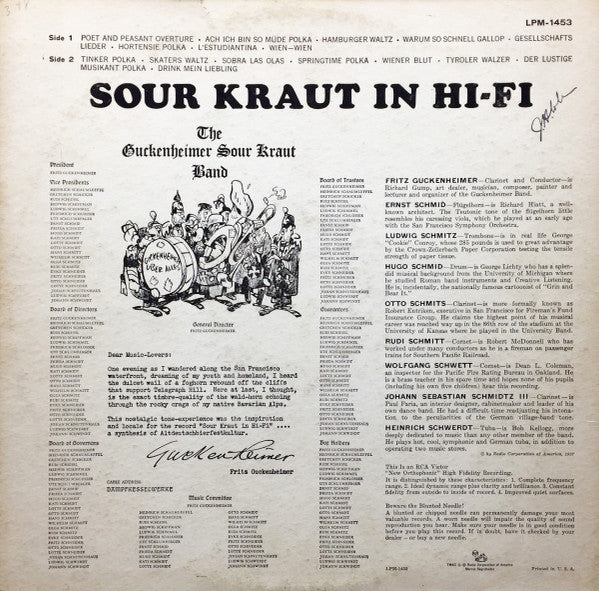 Guckenheimer Sour Kraut Band : Sour Kraut In Hi-Fi (LP,Album)