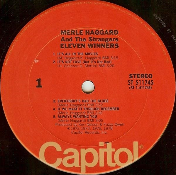 Merle Haggard And Strangers (5), The : Eleven Winners (LP,Compilation,Club Edition,Stereo)
