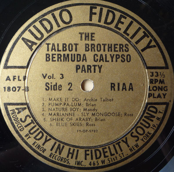 Talbot Brothers, The : Bermuda Calypso Party Vol. 3 (LP,Album)