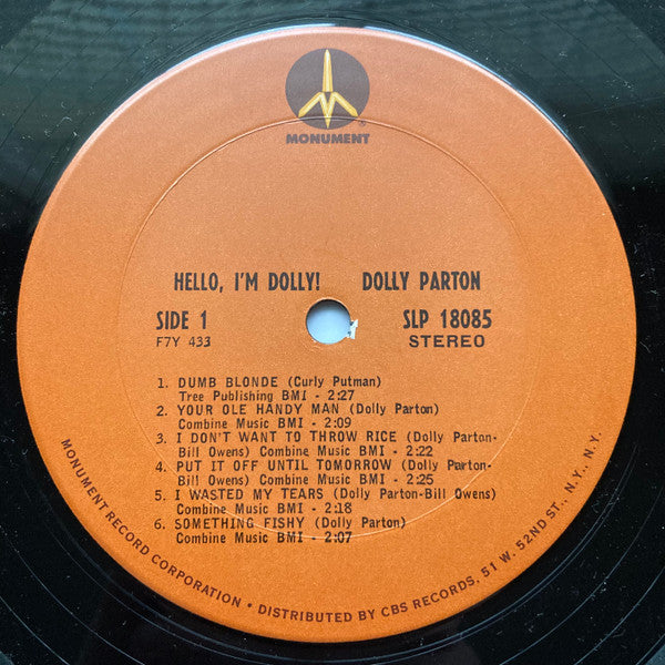 Dolly Parton : Hello, I'm Dolly (LP,Album,Reissue,Stereo)