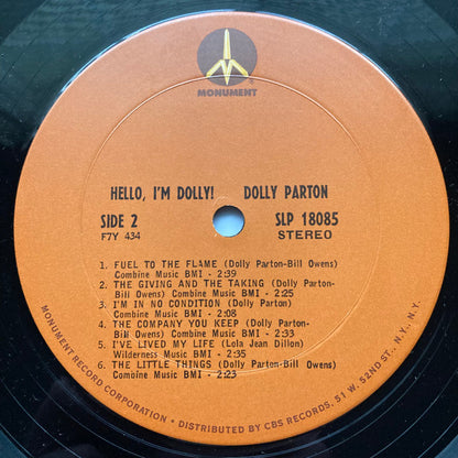 Dolly Parton : Hello, I'm Dolly (LP,Album,Reissue,Stereo)