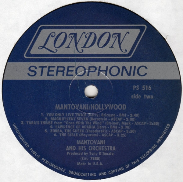 Mantovani : Hollywood (LP,Album)