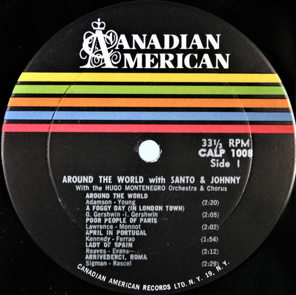Santo & Johnny : Around The World... With Santo & Johnny (LP,Album,Mono)