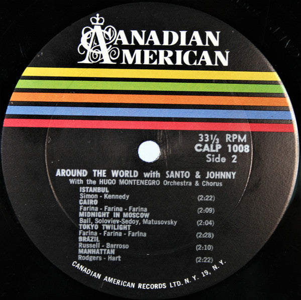 Santo & Johnny : Around The World... With Santo & Johnny (LP,Album,Mono)