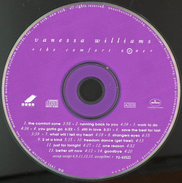 Vanessa Williams : The Comfort Zone (Album,Club Edition)