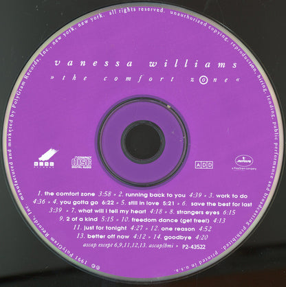 Vanessa Williams : The Comfort Zone (Album,Club Edition)