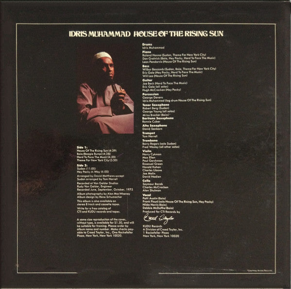 Idris Muhammad : House Of The Rising Sun (LP,Album,Stereo)
