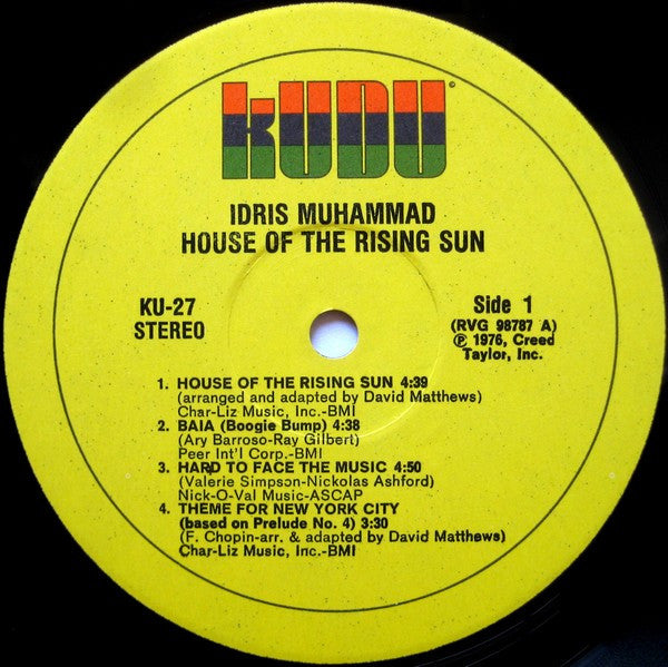 Idris Muhammad : House Of The Rising Sun (LP,Album,Stereo)