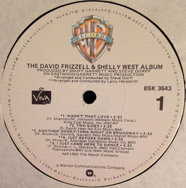 David Frizzell & Shelly West : The David Frizzell And Shelly West Album (LP)