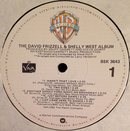 David Frizzell & Shelly West : The David Frizzell And Shelly West Album (LP)