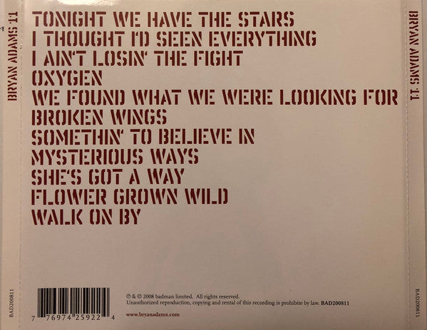 Bryan Adams : 11 (Album)