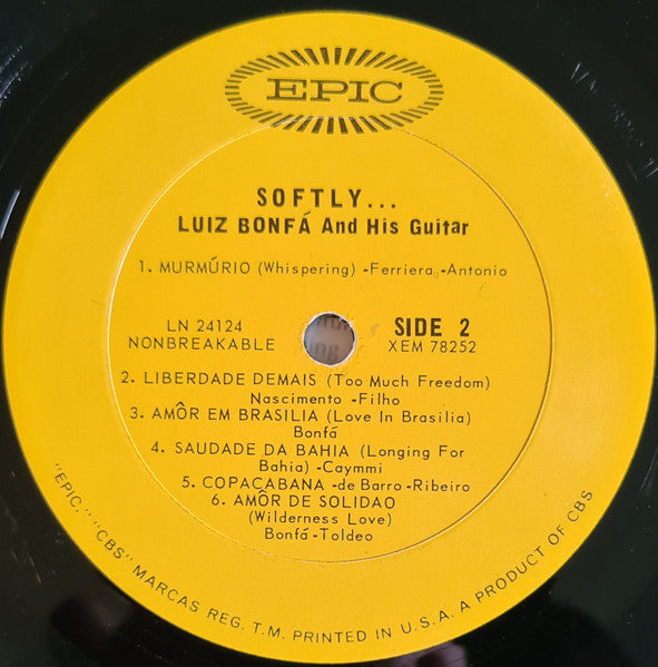 Luiz Bonfá : Softly...Luiz Bonfa And His Guitar (LP,Album,Mono)