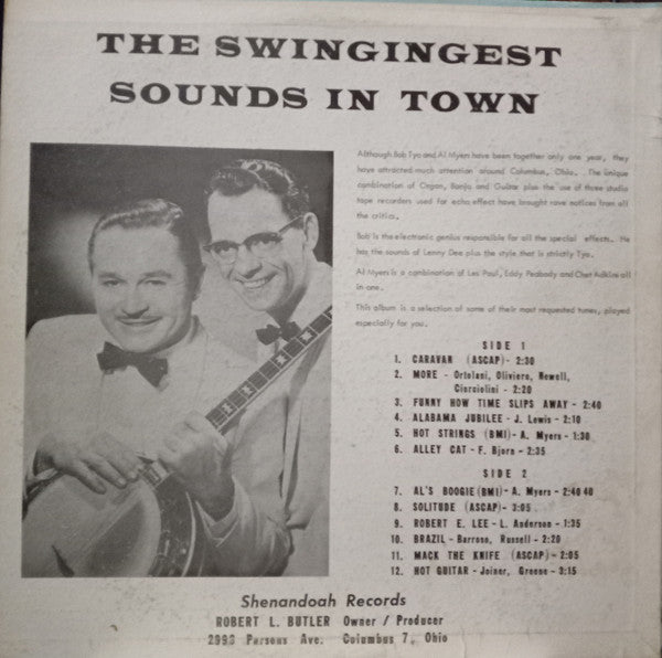 Al Myers, Bob Tyo : The Swingingest Sounds In Town  (LP)