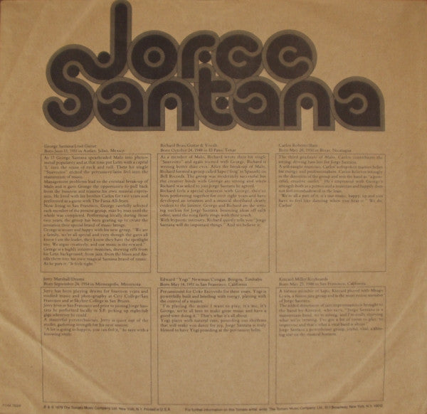 Jorge Santana : Jorge Santana (LP,Album,Promo)