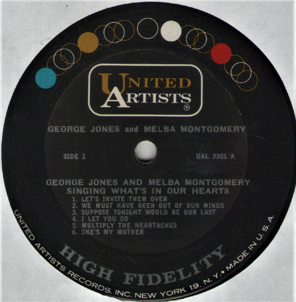George Jones & Melba Montgomery : Singing What's In Our Heart (LP,Album,Mono)