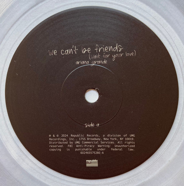 Ariana Grande : We Can't Be Friends (Wait For Your Love) (7",45 RPM,Single,Limited Edition)