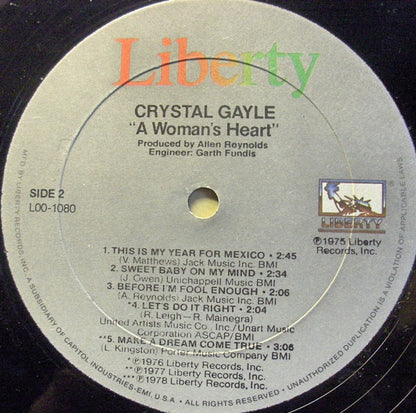 Crystal Gayle : A Woman's Heart (LP,Compilation)