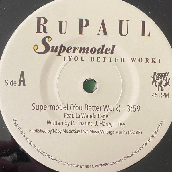 RuPaul : Supermodel (You Better Work) / A Shade Shady (Now Prance) (7",45 RPM,Single)