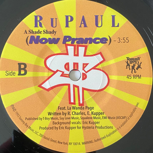 RuPaul : Supermodel (You Better Work) / A Shade Shady (Now Prance) (7",45 RPM,Single)