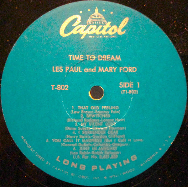 Les Paul & Mary Ford : Time To Dream (LP,Album,Mono)