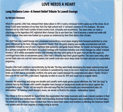 Various : Long Distance Love (A Sweet Relief Tribute To Lowell George) (Limited Edition,Stereo)
