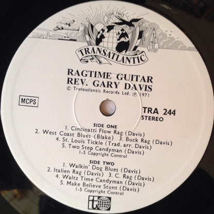 Rev. Gary Davis : Ragtime Guitar (LP,Album)