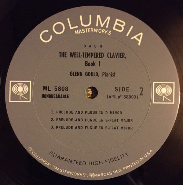 Johann Sebastian Bach / Glenn Gould : The Well-Tempered Clavier, Book I, Preludes And Fugues 1-8 (LP,Album,Mono)