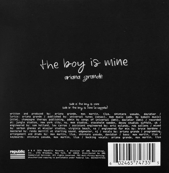 Ariana Grande : The Boy Is Mine (7",45 RPM,Single)