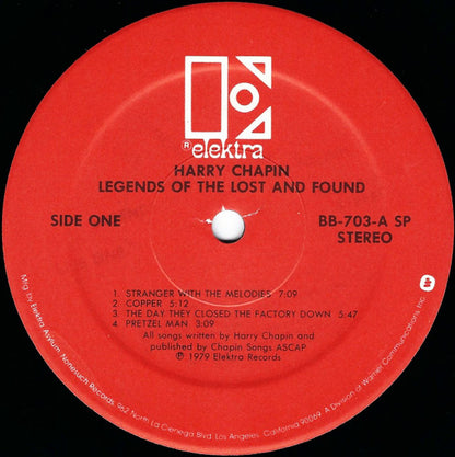 Harry Chapin : Legends Of The Lost And Found (LP,Album,Stereo)