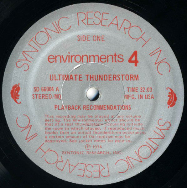 No Artist : Environments (Totally New Concepts In Sound - Disc 4 - Ultimate Thunderstorm / Gentle Rain In A Pine Forest) (LP,Reissue)