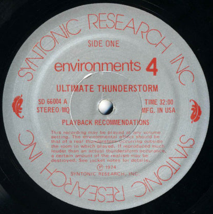 No Artist : Environments (Totally New Concepts In Sound - Disc 4 - Ultimate Thunderstorm / Gentle Rain In A Pine Forest) (LP,Reissue)