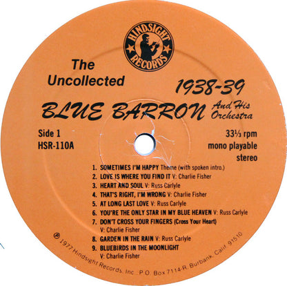 Blue Barron And His Orchestra : The Uncollected Blue Barron And His Orchestra 1938-1941 (LP)