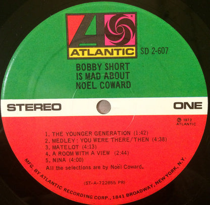 Bobby Short : Bobby Short Is Mad About Noël Coward (LP,Album,Stereo)