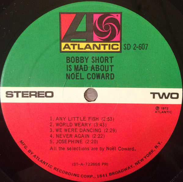 Bobby Short : Bobby Short Is Mad About Noël Coward (LP,Album,Stereo)