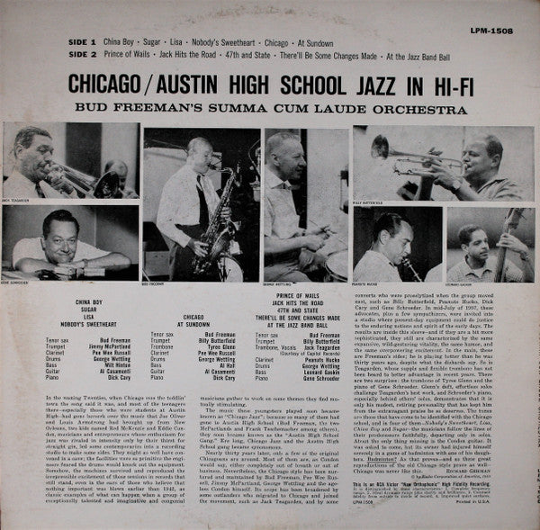 Bud Freeman's Summa Cum Laude Orchestra : Chicago / Austin High School Jazz In Hi-Fi (LP,Mono,Album)