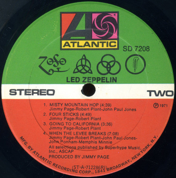 Led Zeppelin : Untitled (LP,Album,Stereo)