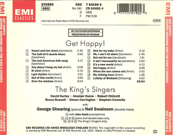 George Shearing And King's Singers, The With Neil Swainson : Get Happy! (Album)