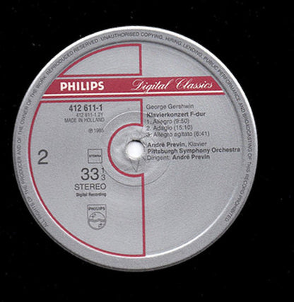 George Gershwin, André Previn, Pittsburgh Symphony Orchestra, The : Rhapsody In Blue • Concerto In F • An American In Paris (LP)