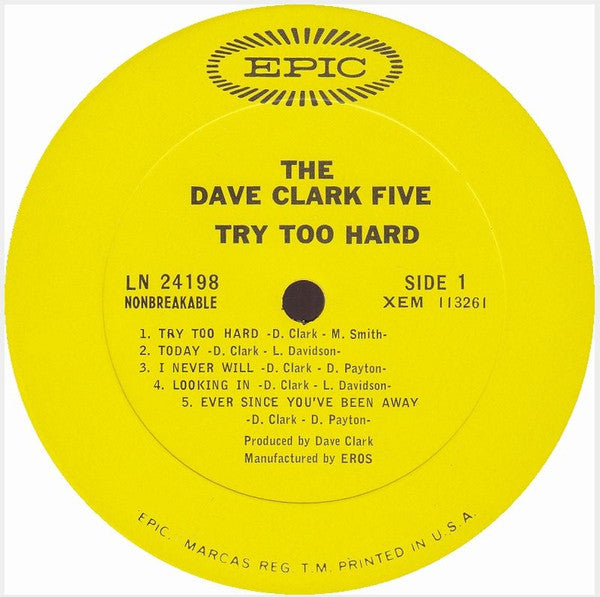 Dave Clark Five, The : Try Too Hard (LP,Album,Mono)