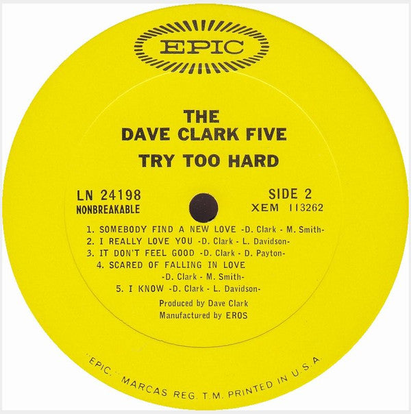 Dave Clark Five, The : Try Too Hard (LP,Album,Mono)