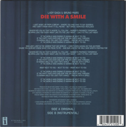 Lady Gaga & Bruno Mars : Die With A Smile (7",45 RPM,Single,Limited Edition)