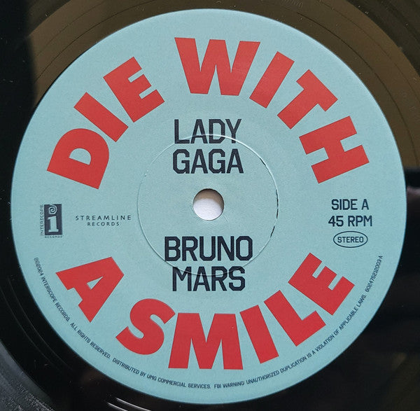 Lady Gaga & Bruno Mars : Die With A Smile (7",45 RPM,Single,Limited Edition)