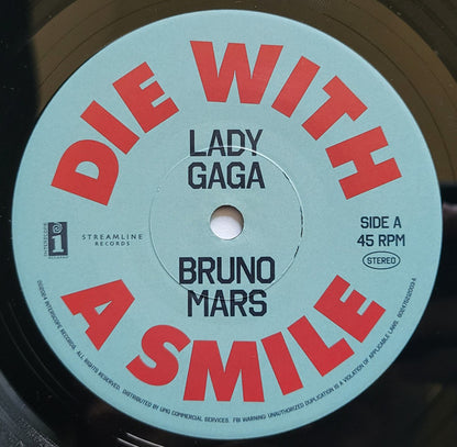 Lady Gaga & Bruno Mars : Die With A Smile (7",45 RPM,Single,Limited Edition)