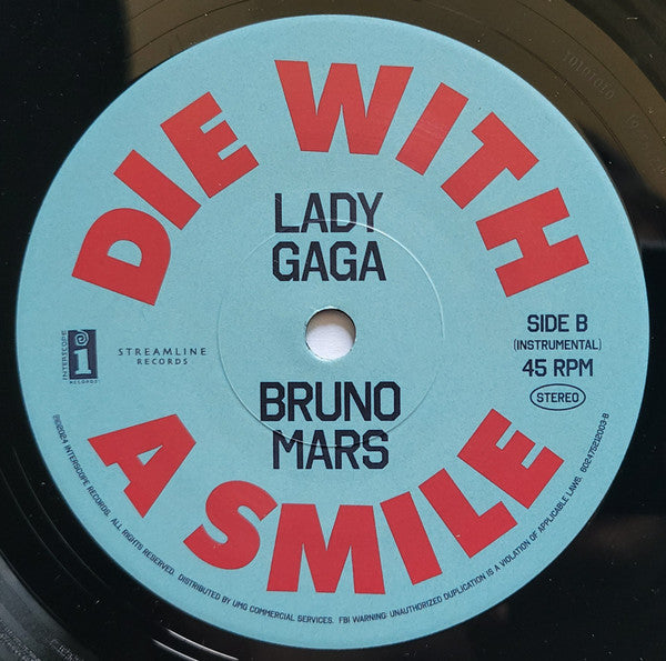 Lady Gaga & Bruno Mars : Die With A Smile (7",45 RPM,Single,Limited Edition)