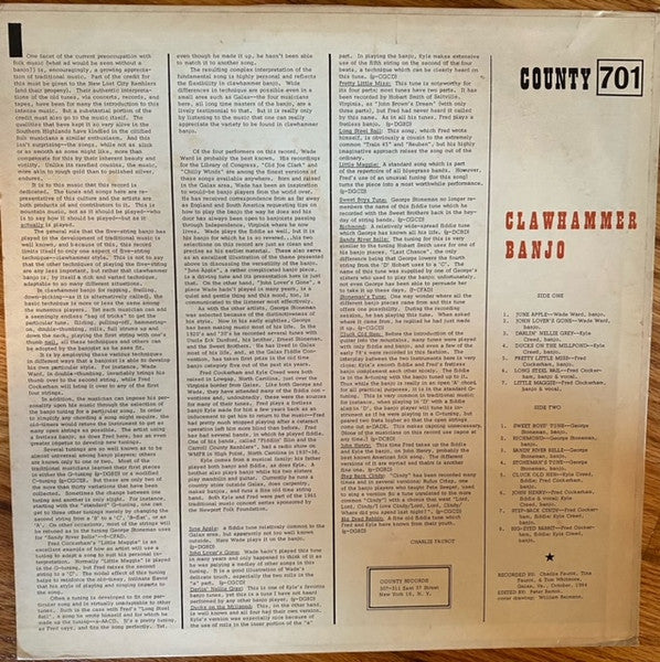 Various : Clawhammer Banjo (Old Time Banjo And Fiddle Tunes) (LP,Reissue)